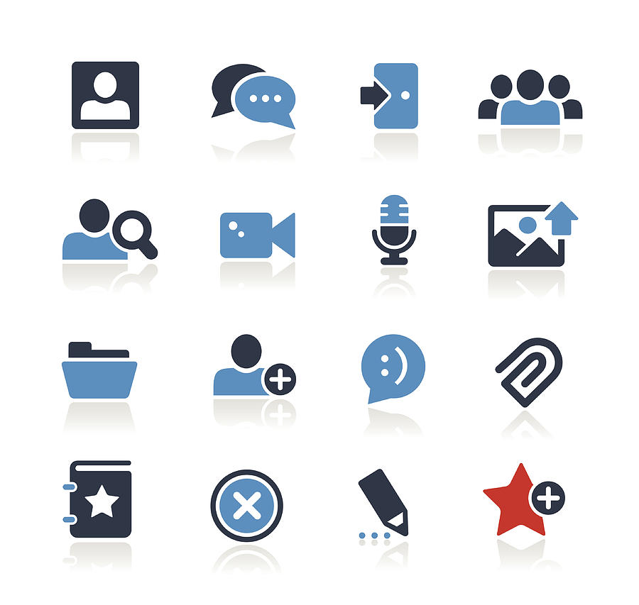 Chat Room Icons Two Colors | Pro Series Drawing by Areasur