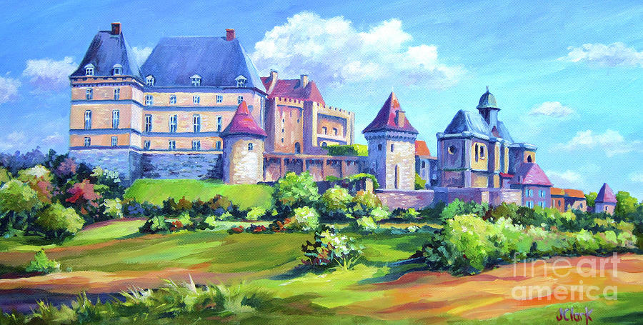 Castle Painting - Chateau Biron  Dordogne by John Clark
