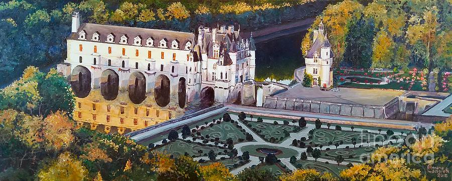 Chateau de Chenonceau Painting by Merana Cadorette