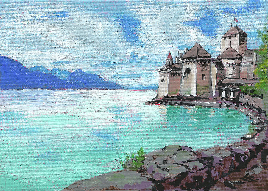 Chateau de Chillon Painting by Masha Batkova
