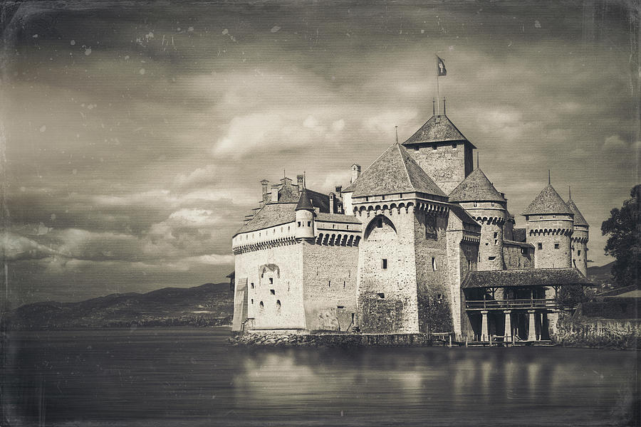 Chateau de Chillon Montreux Switzerland Vintage Photograph by Carol Japp