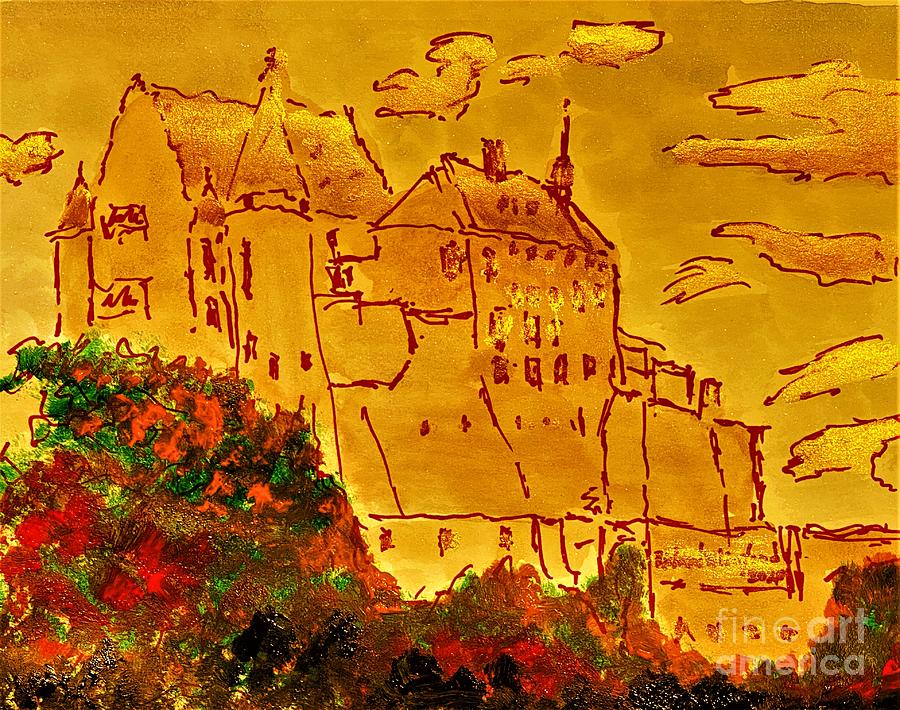 Chateau de Vianden Vianden Castle Vianden Luxembourg Europe Painting by Richard W Linford