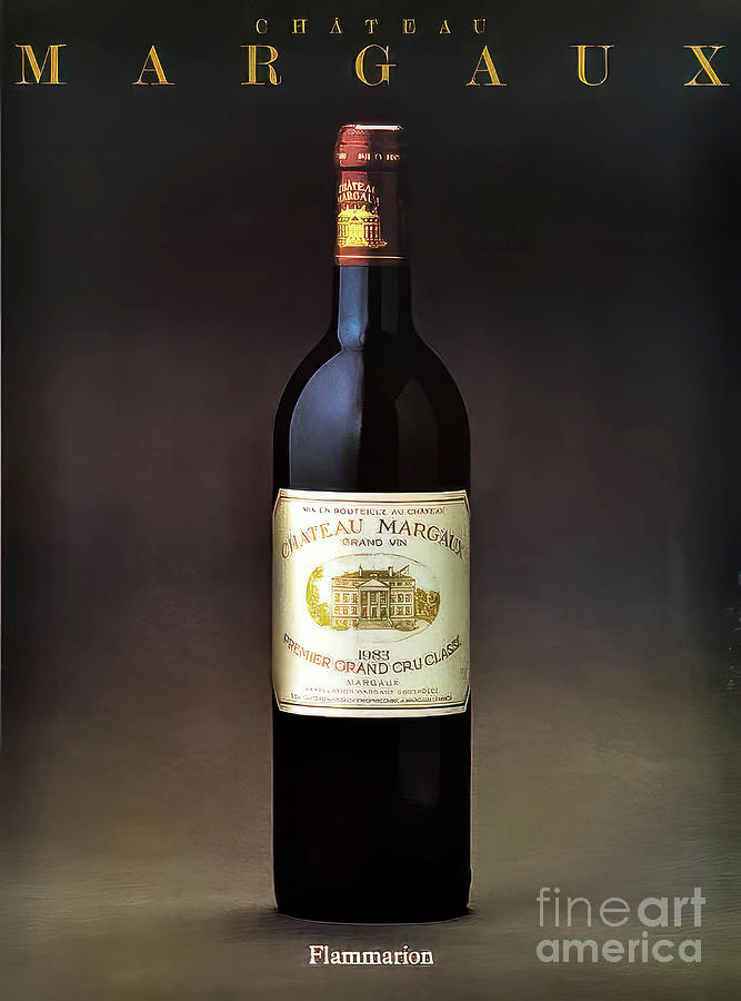 Chateau Margaux Wine Poster 1983 Drawing