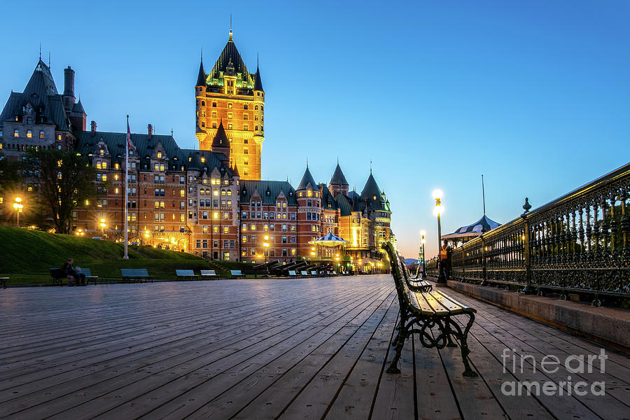 Chateau Frontenac at night in Old Quebec Photograph by Delphimages Photo Creations