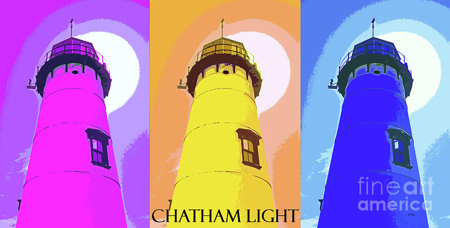 Chatham Light Abstract Triptych  Mixed Media by Sharon Williams Eng