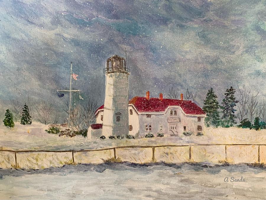 Chatham Lighthouse Painting by Anne Sands