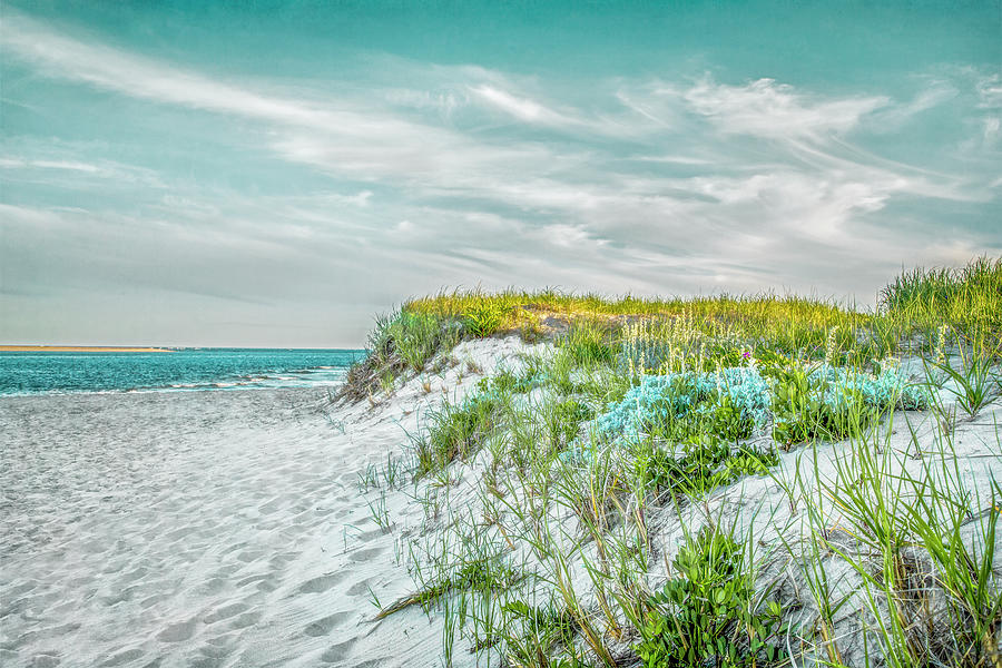 Chatham Lighthouse Beach in Teal Photograph by Brooke T Ryan
