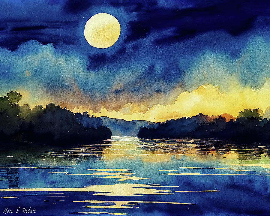 Chattahoochee River - Full Moon - Georgia Digital Art by Mark Tisdale