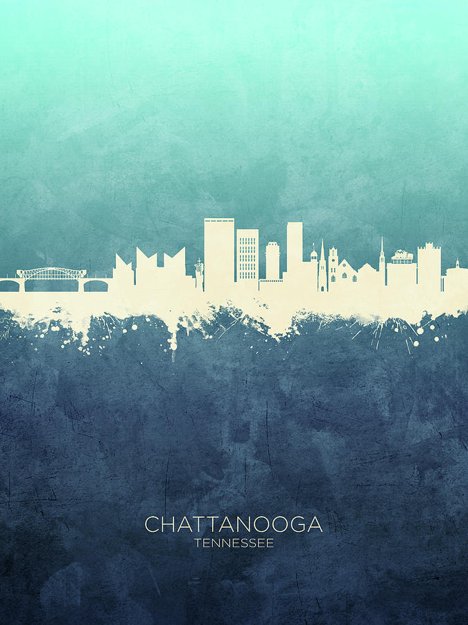 Skyline Digital Art - Chattanooga Tennessee Skyline #72 by Michael Tompsett