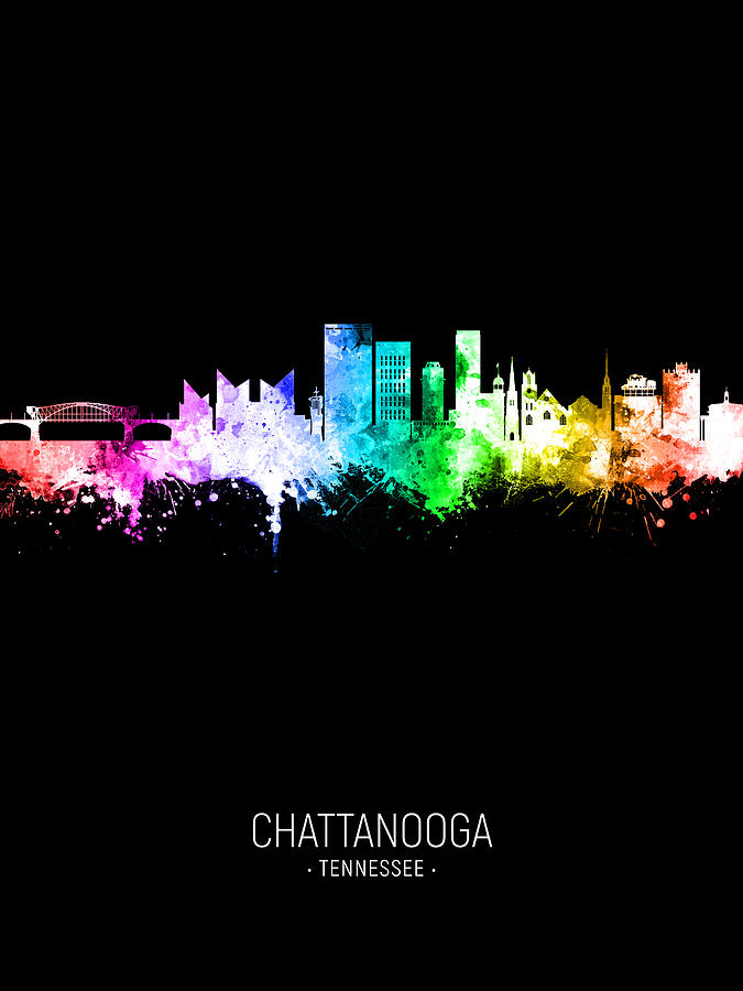 Skyline Digital Art - Chattanooga Tennessee Skyline #80 by Michael Tompsett