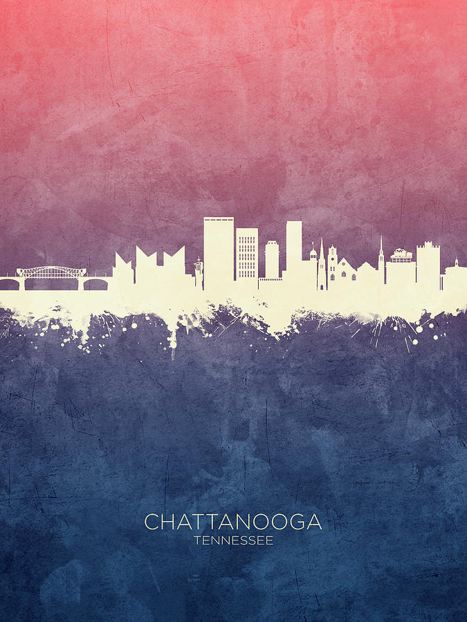 Skyline Digital Art - Chattanooga Tennessee Skyline #91 by Michael Tompsett