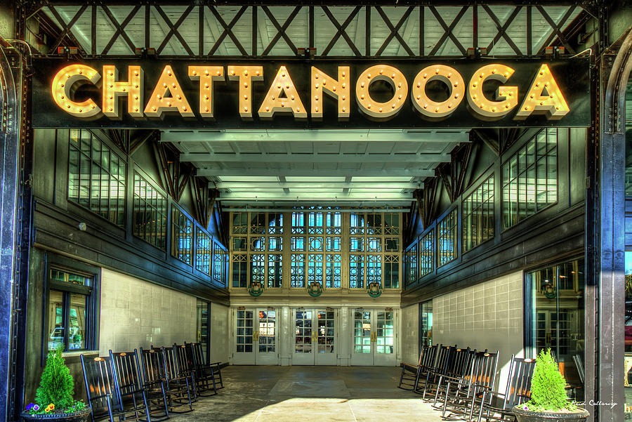 Railway Stations Photograph - Chattanooga TN The Chattanooga Choo Choo Station Interior Design Architectural Signage Art by Reid Callaway