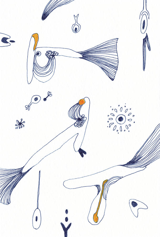 Lines Drawing - Chatting - #ss20dw010 by Satomi Sugimoto Lines Drawing - Chatting - #ss20dw010 by Satomi Sugimoto