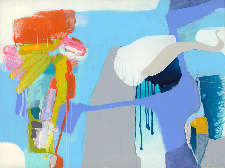 Abstract Painting - Chatting With The Mirror by Claire Desjardins Abstract Painting - Chatting With The Mirror by Claire Desjardins