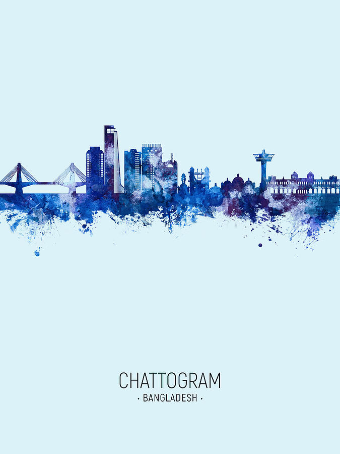 Chattogram Bangladesh Skyline #07 Digital Art by Michael Tompsett