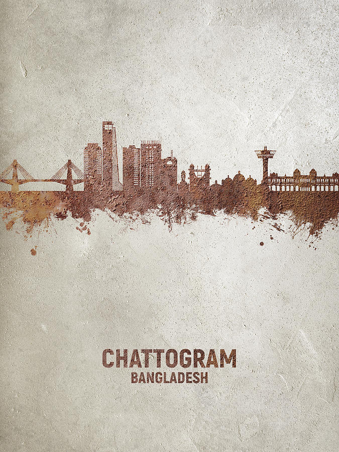 Chattogram Bangladesh Skyline #21 Digital Art by Michael Tompsett