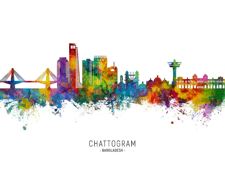 Chattogram Bangladesh Skyline #83 Digital Art by Michael Tompsett