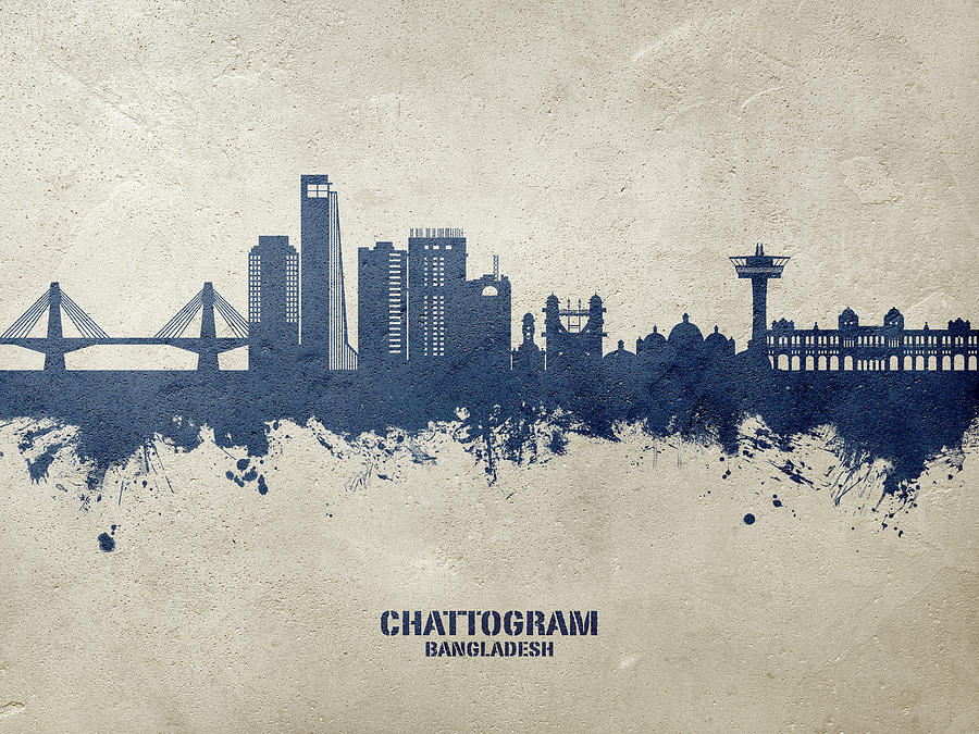 Chattogram Bangladesh Skyline #94 Digital Art by Michael Tompsett