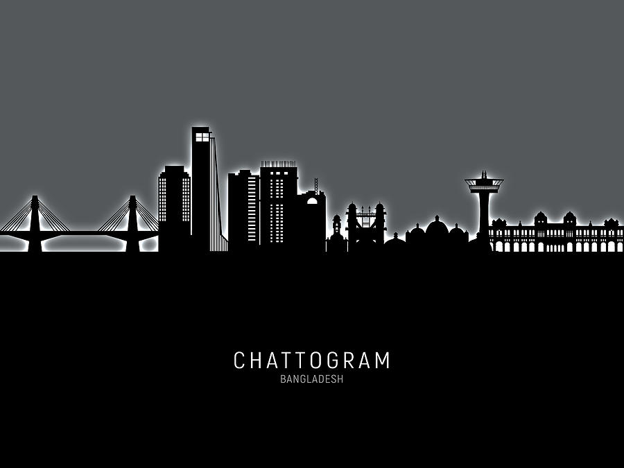 Chattogram Bangladesh Skyline #97 Digital Art by Michael Tompsett