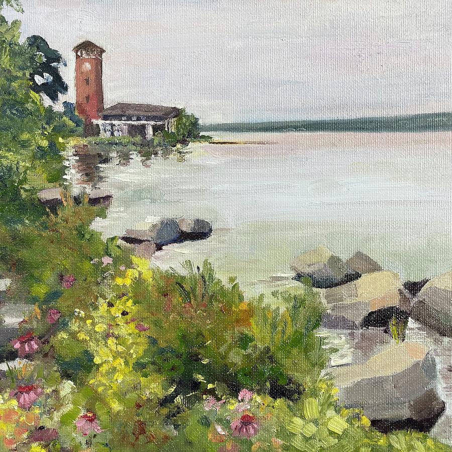 Landscape Painting - Chautauqua Lake Bell Tower  by Jennifer Gorman-Strawbridge