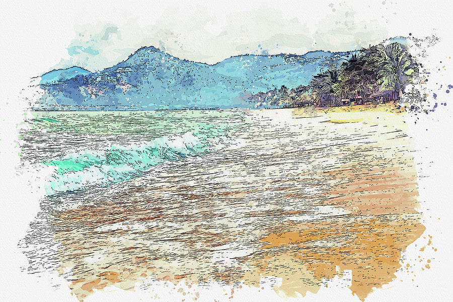 Chaweng Noi Beach On Koh Samui Island, Ca 2021 By Ahmet Asar, Asar Studios Painting
