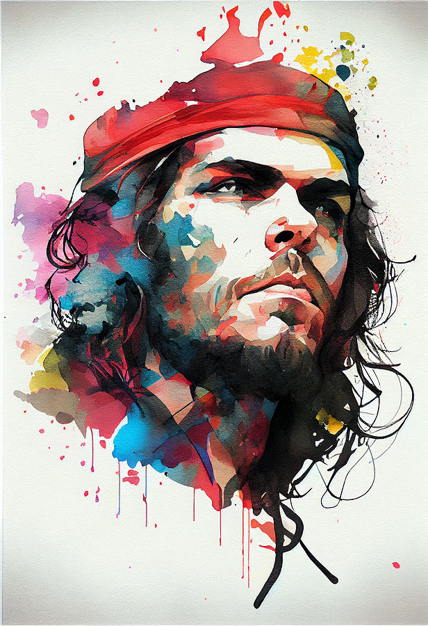 Fantasy Digital Art - Che  Guevara  abstractblack  outline  details  bold    ed  eb  c  bbc  cd by Asar Studios by Celestial Images