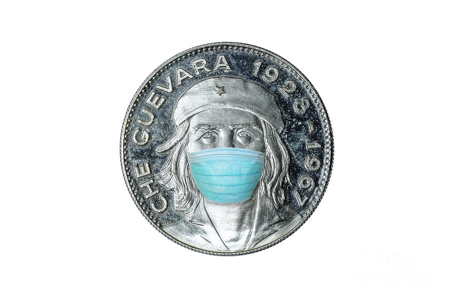 Che Guevara silver coin with surgical mask Photograph by Benny Marty