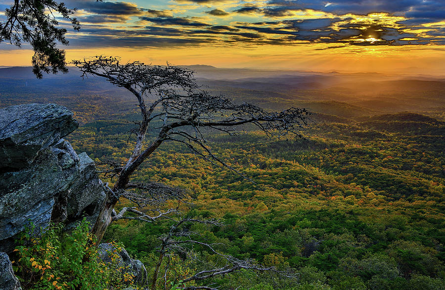 Cheaha Mountain Pulpit Rock Sunset Photograph by James Frazier - Fine ...