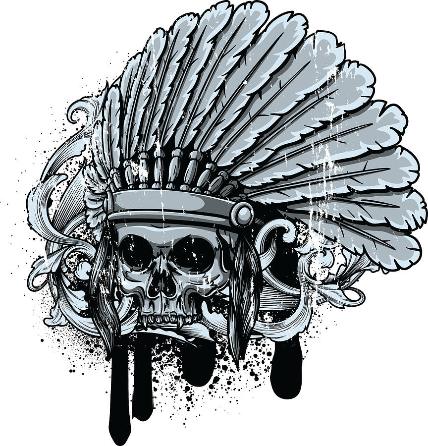 Skull Digital Art - Chebeya Skull with Headdress by Jacob Zelazny