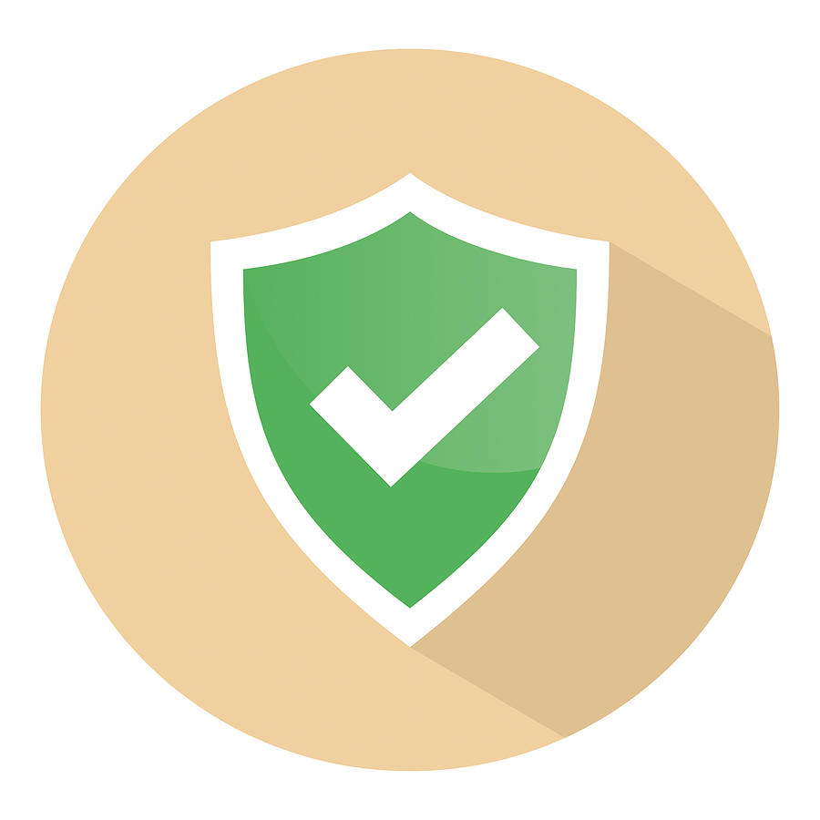 Check mark shield vector icon Drawing by Cako74