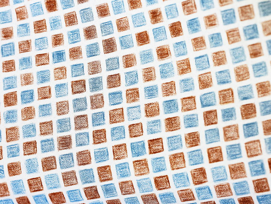 Checked pattern of brown and light blue Photograph by Kumacore