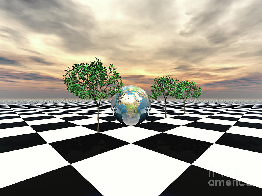 Checker Trees Digital Art by Phil Perkins