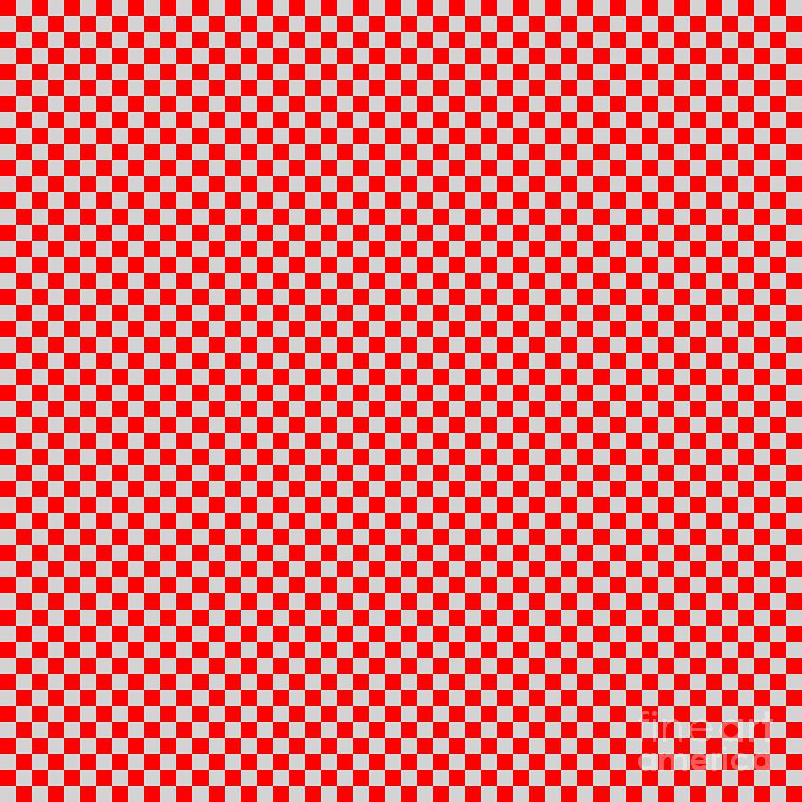 Checkerboard with very small squares. Light grey and Red colors of ...