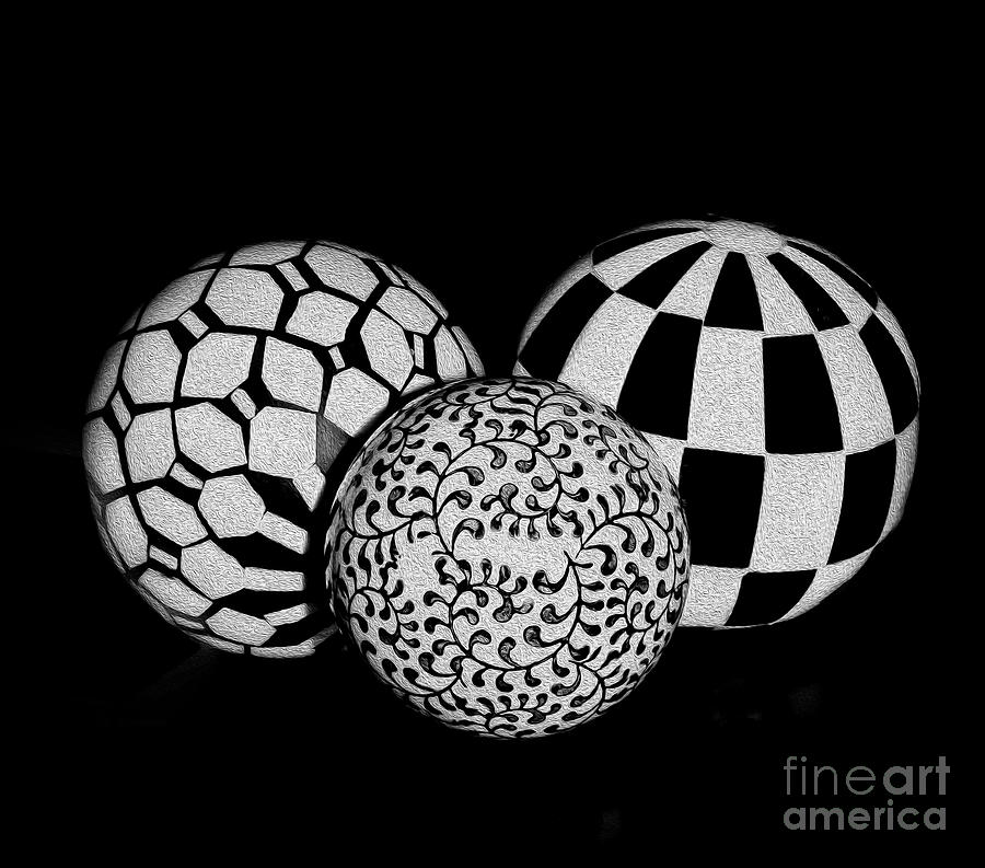 Pattern Digital Art - Checkered Balls  by Eleni Synodinou