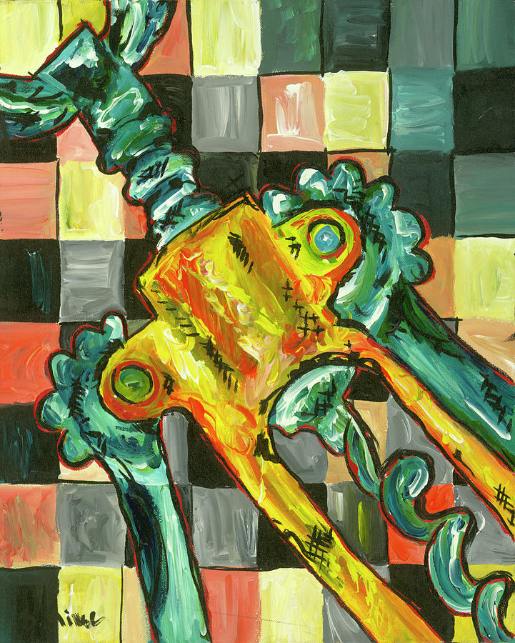 Checkered Corkscrew Painting by Britt Miller