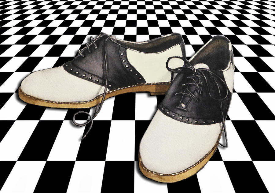 Checkered Saddle Shoes Painting by Kelly Mills