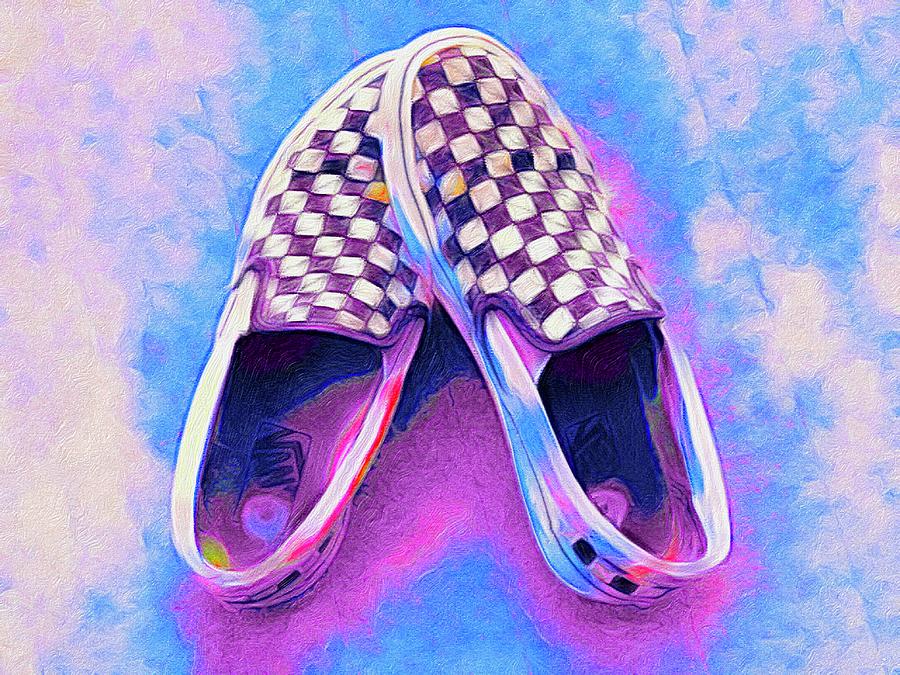 painting on checkered vans