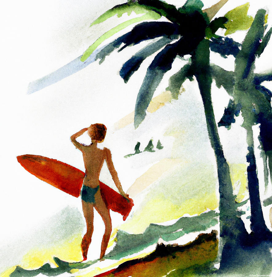 Checking the Surf Digital Art by Dan Twyman