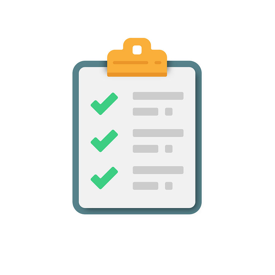 Checklist and Tick Icon Vector Design. Drawing by Designer29