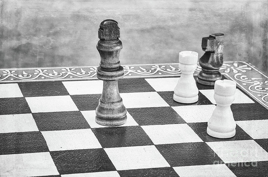 Chess Photograph - Checkmate BW by Elisabeth Lucas