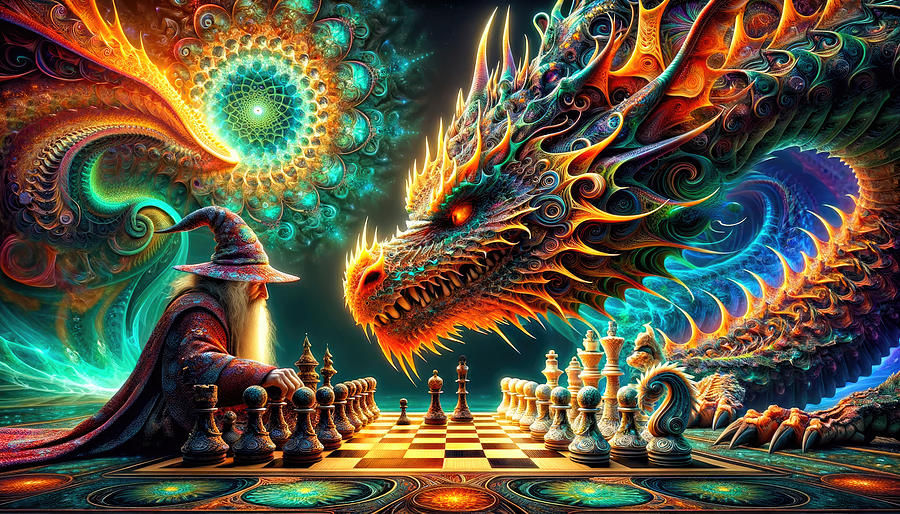 Wizard Photograph - Checkmate of the Cosmic Dragon by Bill and Linda Tiepelman