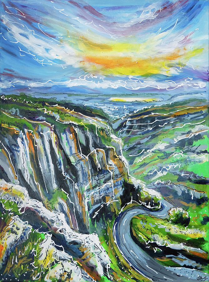 Cheddar Gorge  Painting by Laura Hol Art