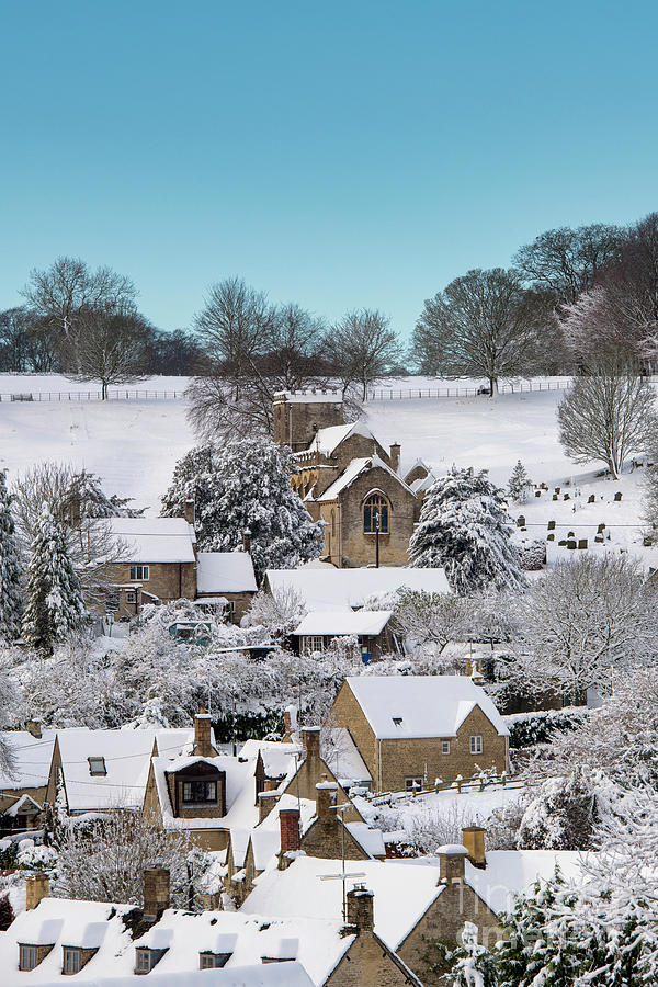 Chedworth Village In Winter Snow Photograph By Tim Gainey - Fine Art ...