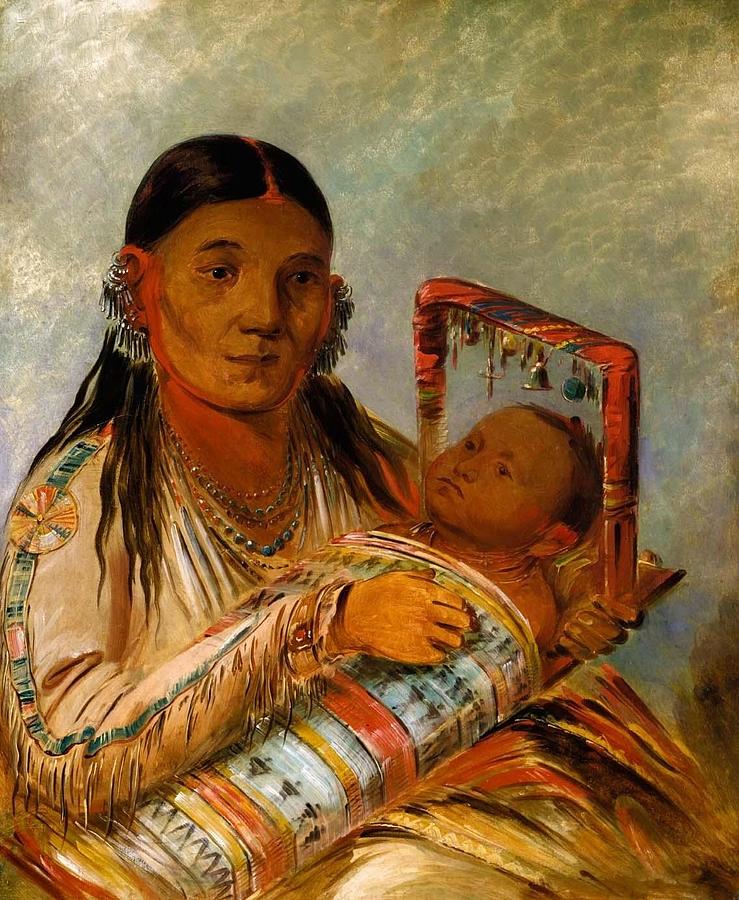 Chee-ah-ka-tchee Wife of Not-to-way Painting by Peter Ogden
