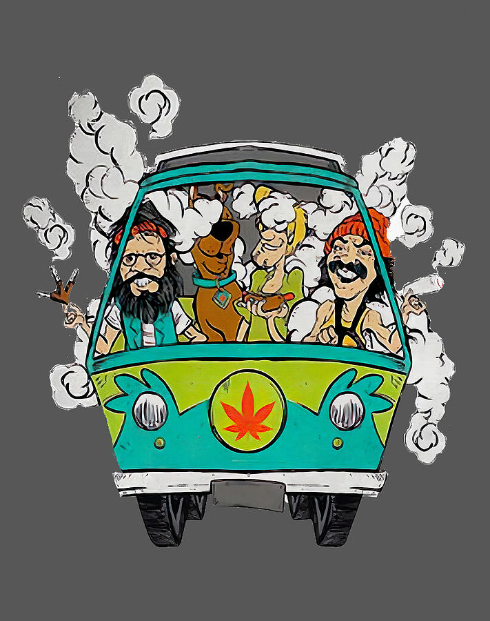 Cheech And Chong With SCooBy Doo Smoke Shirt Digital Art by Matthew ...