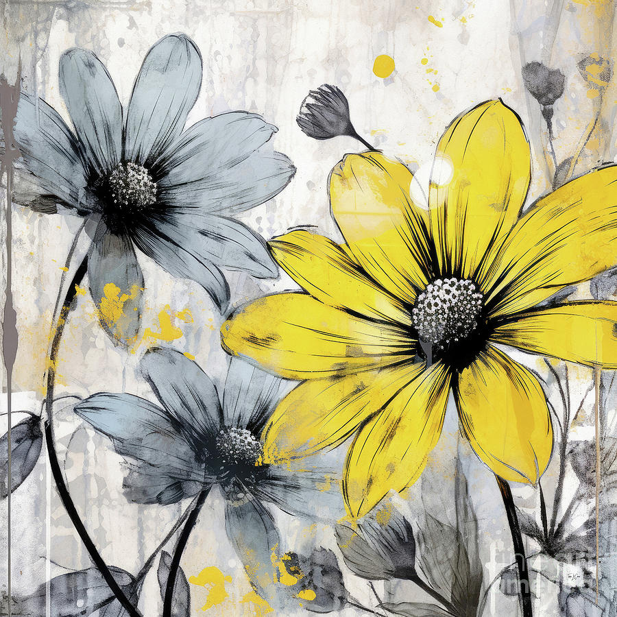 Cheeful Daisies Painting by Tina LeCour