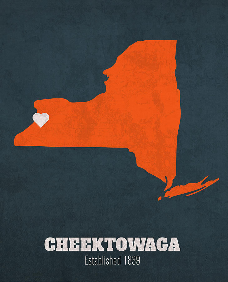 Cheektowaga New York City Map Founded 1839 Syracuse University Color Palette Mixed Media