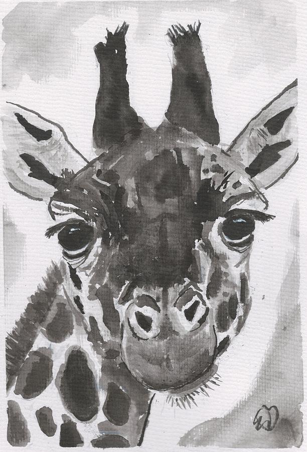 Cheeky Giraffe Painting by Eileen Backman