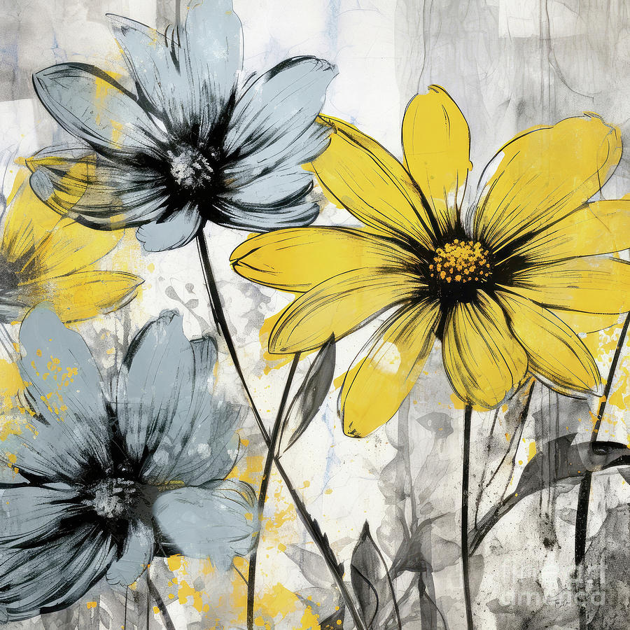 Cheerful Daisies 3 Painting by Tina LeCour