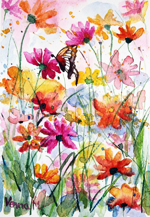 Cheerful Meadow Painting by Vesna Martinjak
